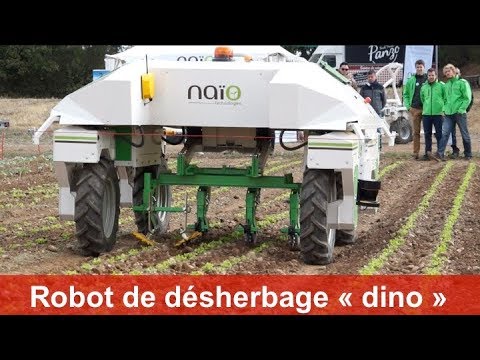 Robot odchwaszczający „dino” firmy Naio-technologies zaprezentowany na targach Tech&Bio 2017